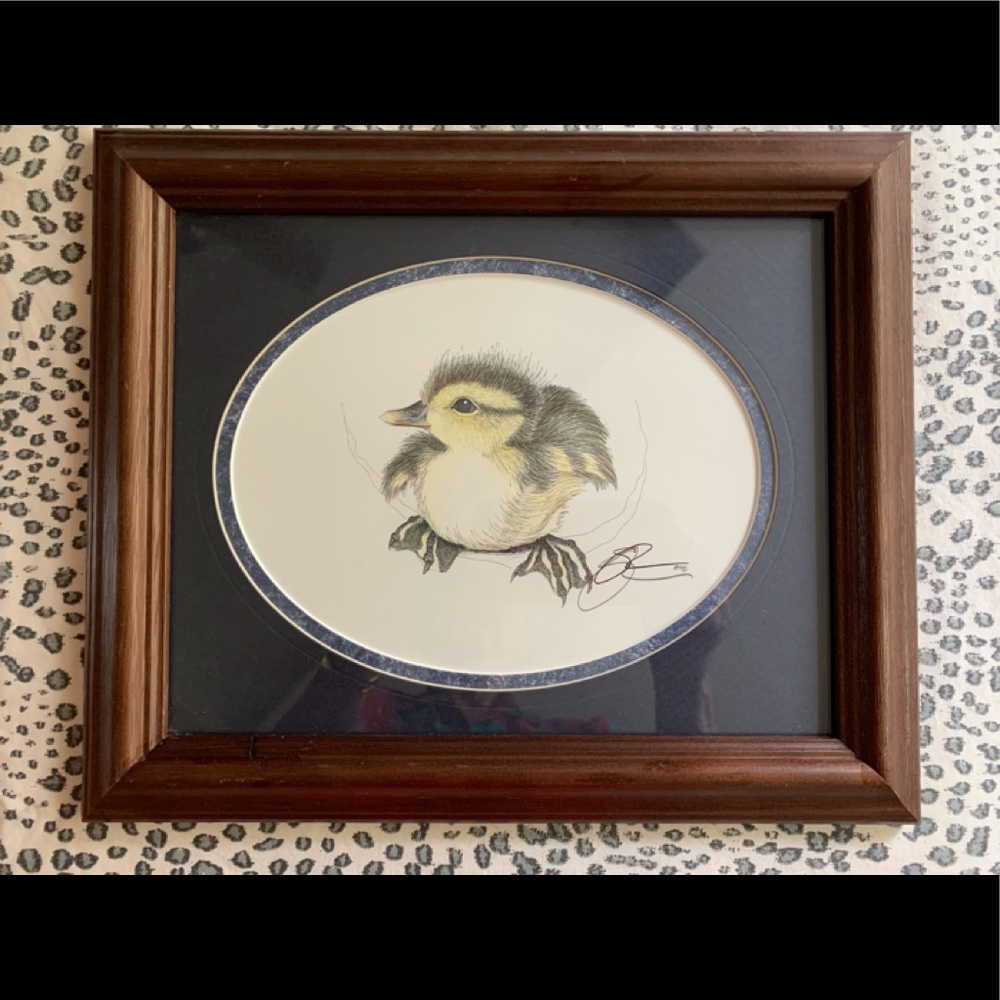 Limited edition art print of baby duck